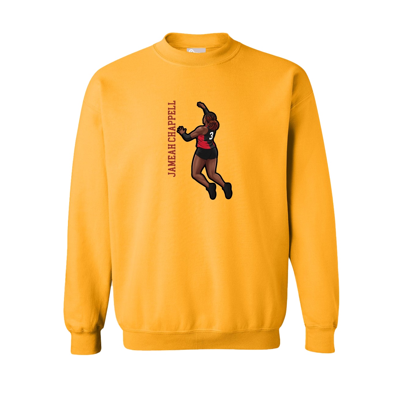 Fleece Crew — Name Vertical in Gold