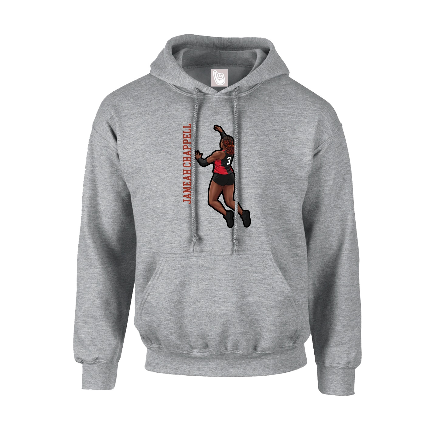 Youth Hoodie — Name Vertical in Grey