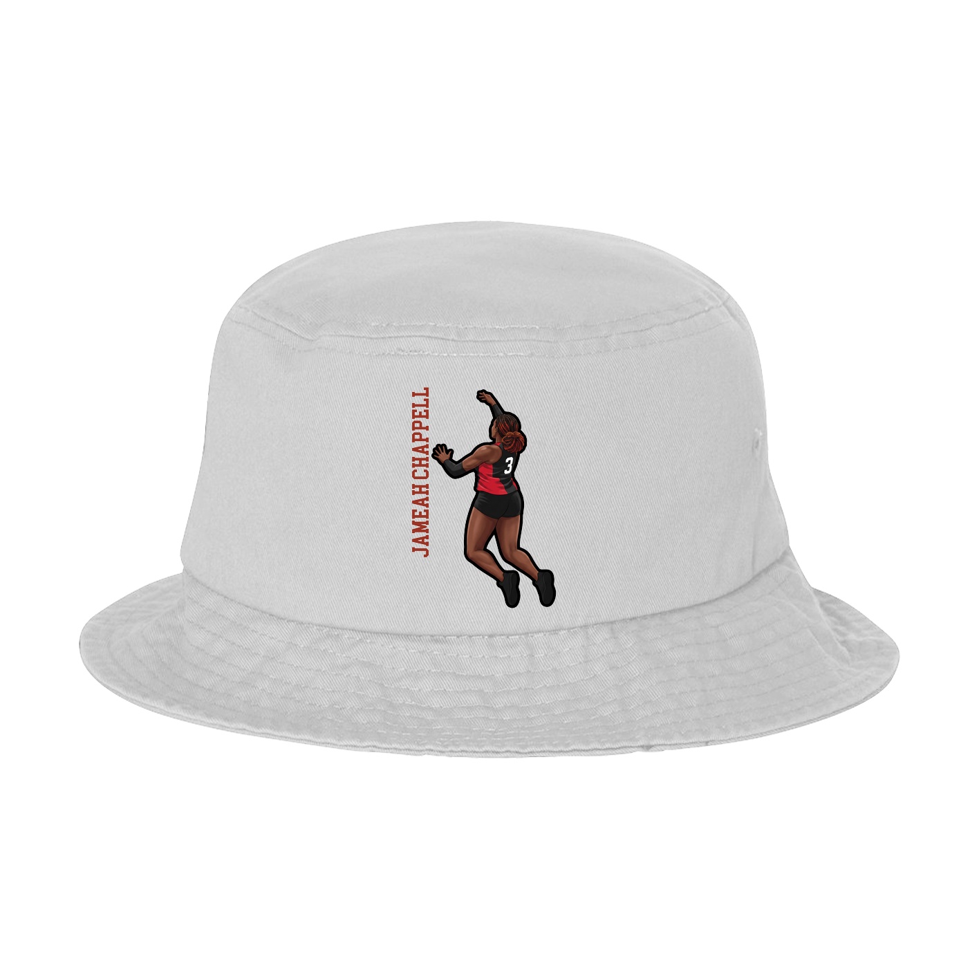Bucket Cap — Name Vertical in White