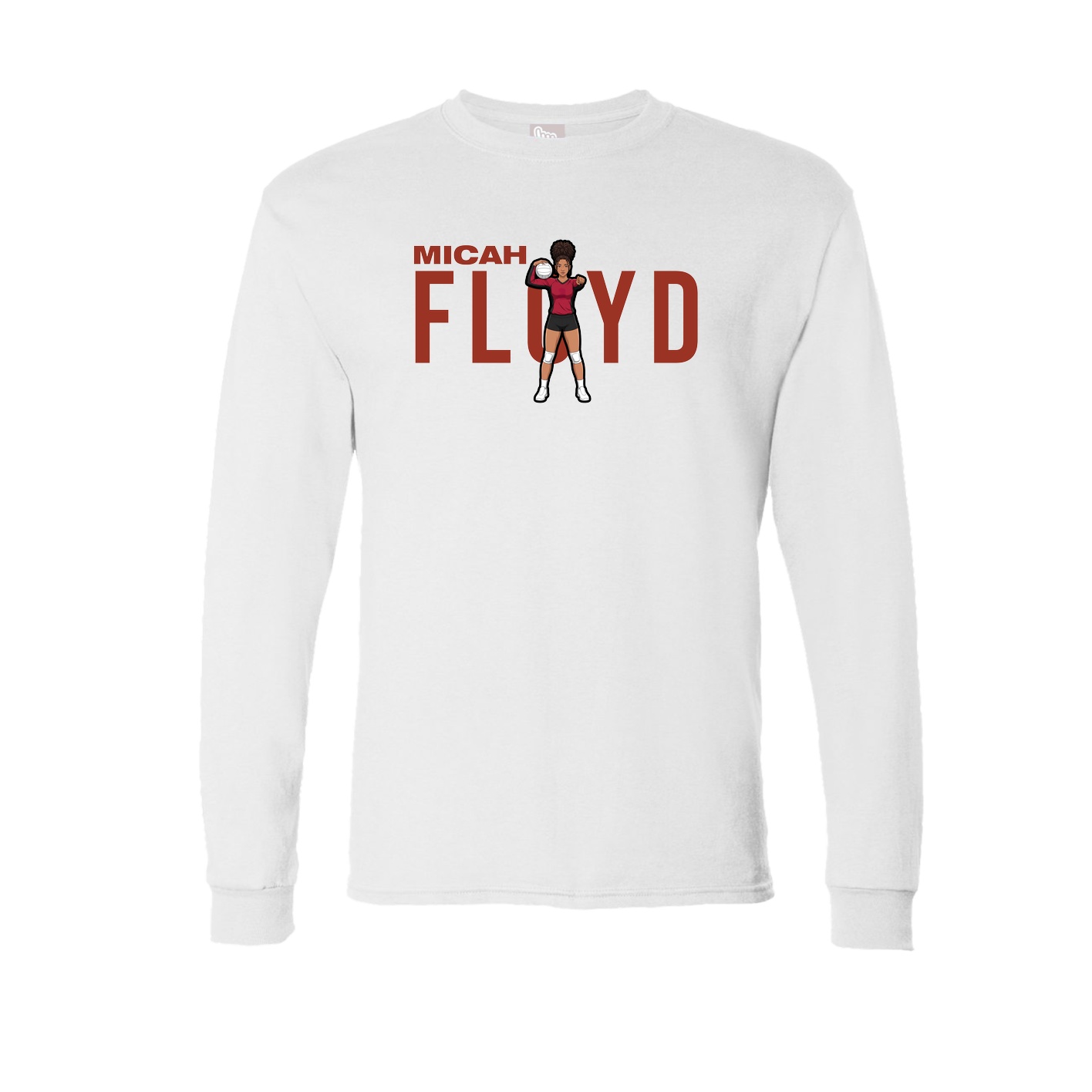 Long Sleeve Tee — Player Name in White
