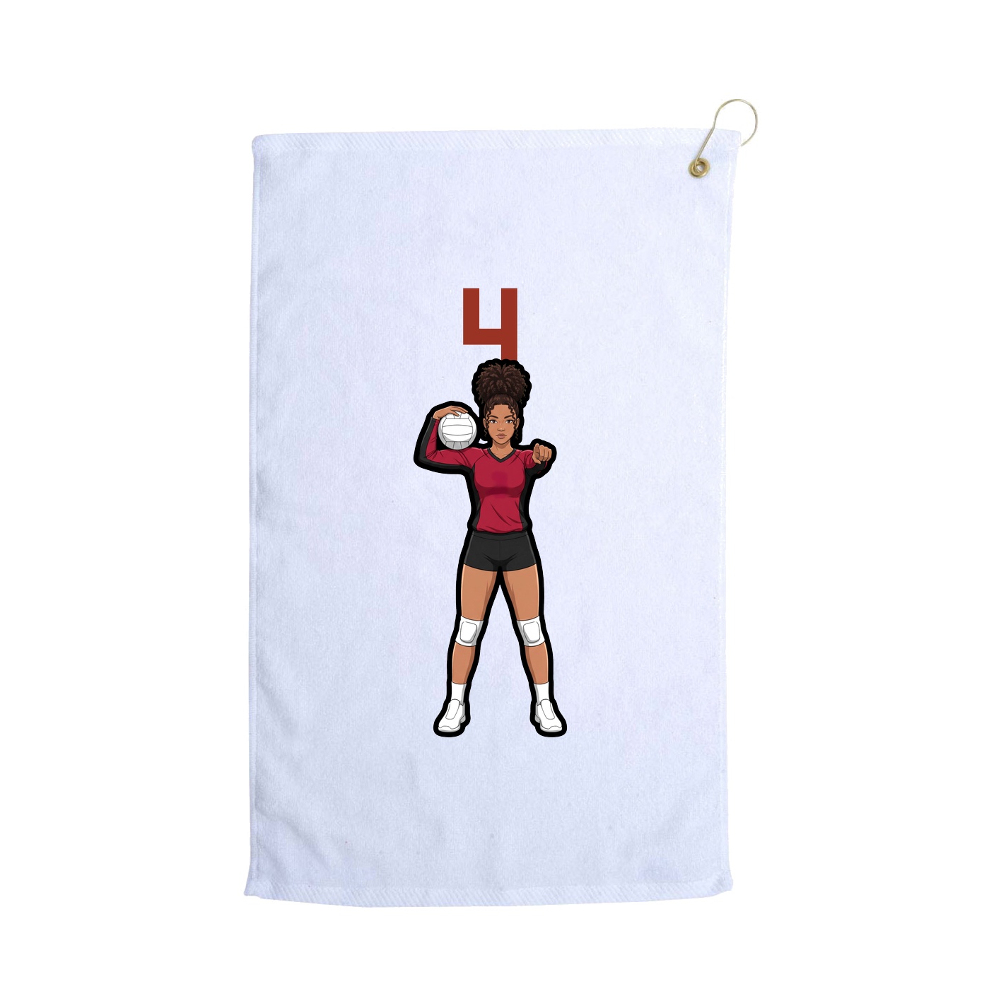 Golf Towel — Number Top in White