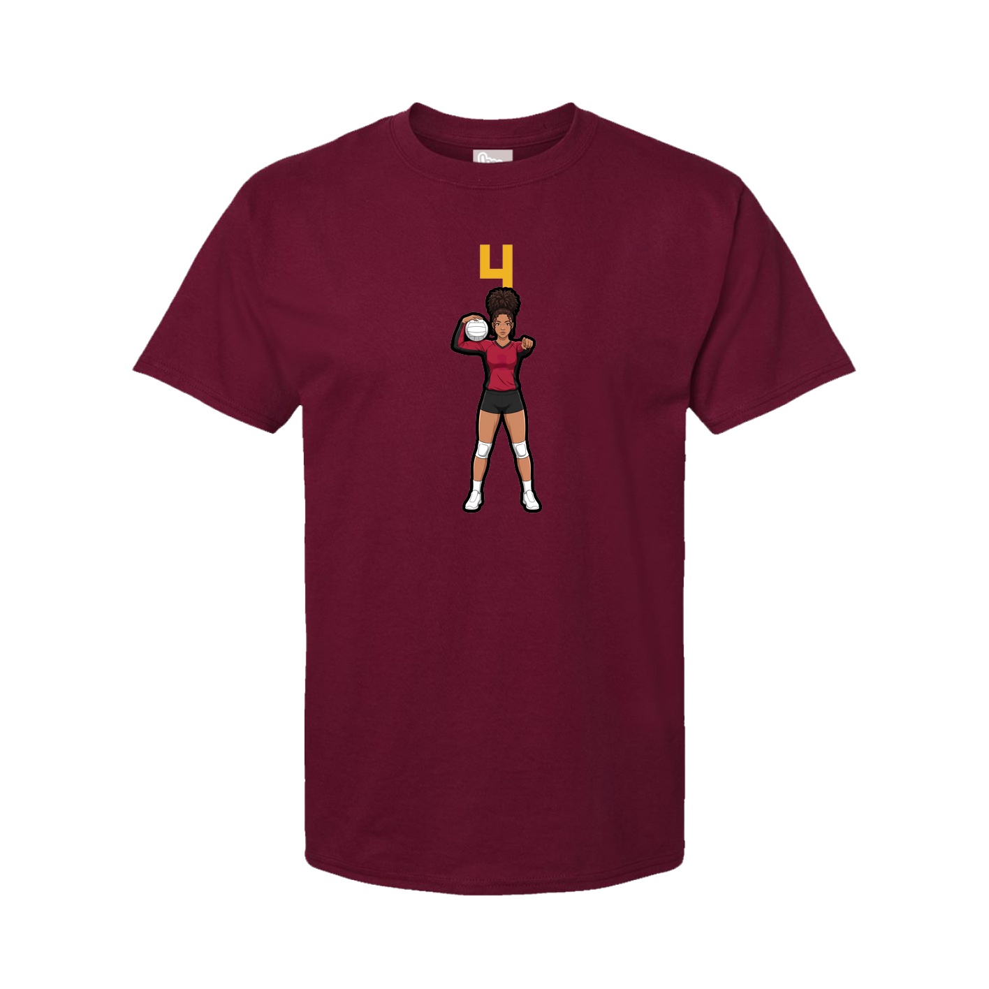 Youth Tee — Number Top in Cardinal