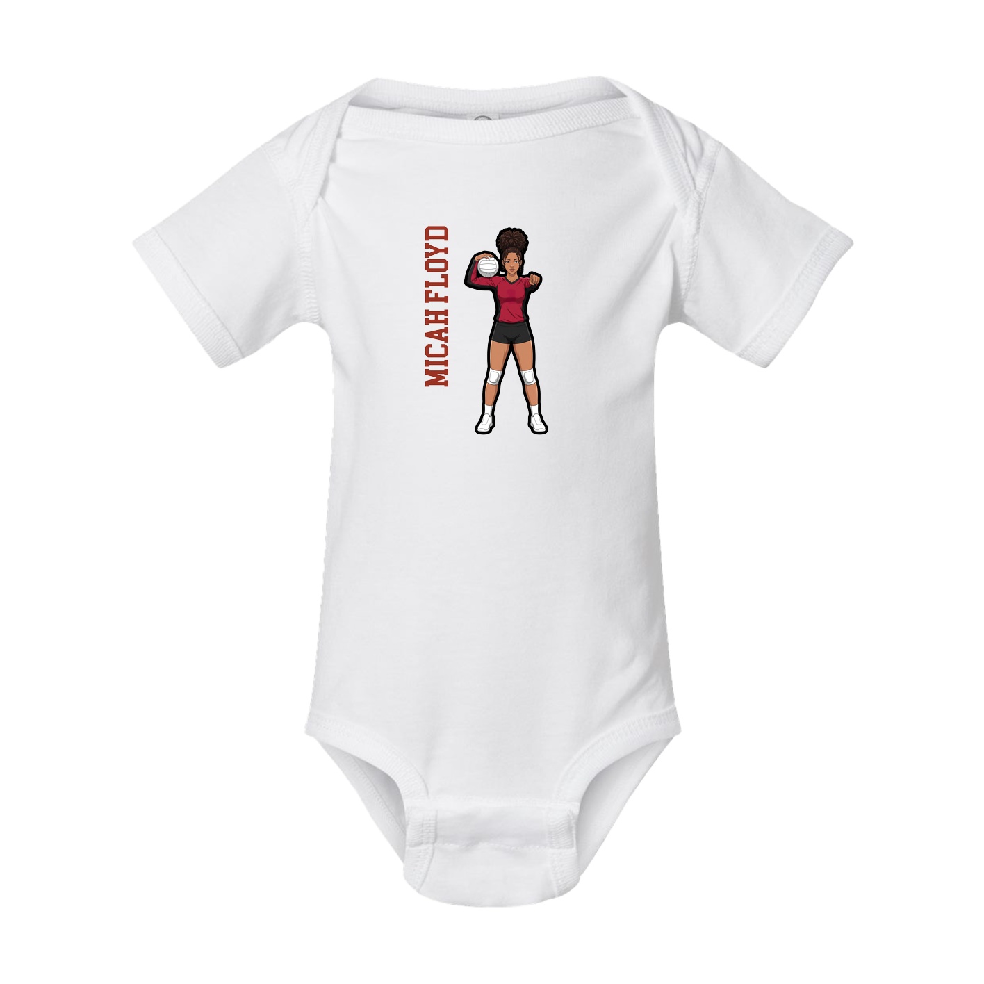 Baby Onesie — Name Vertical in White