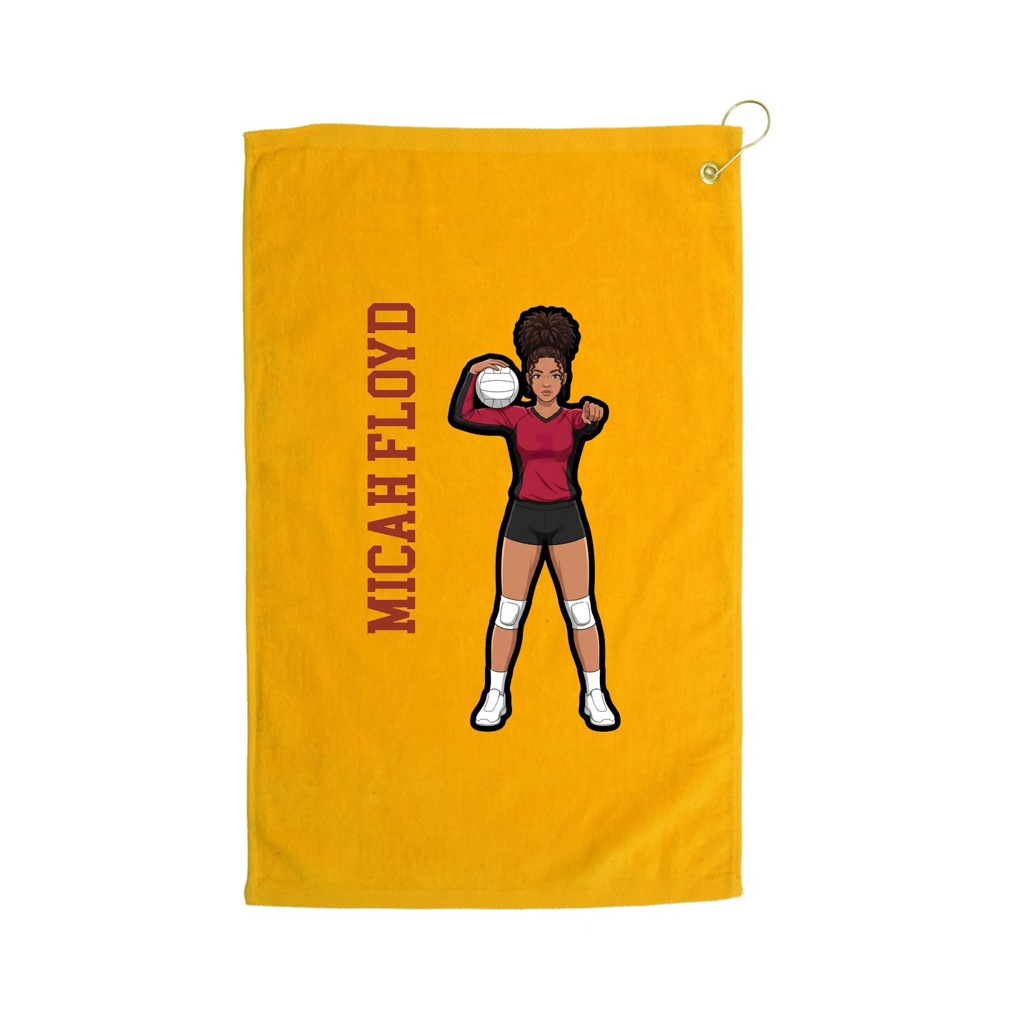 Golf Towel — Name Vertical in Gold