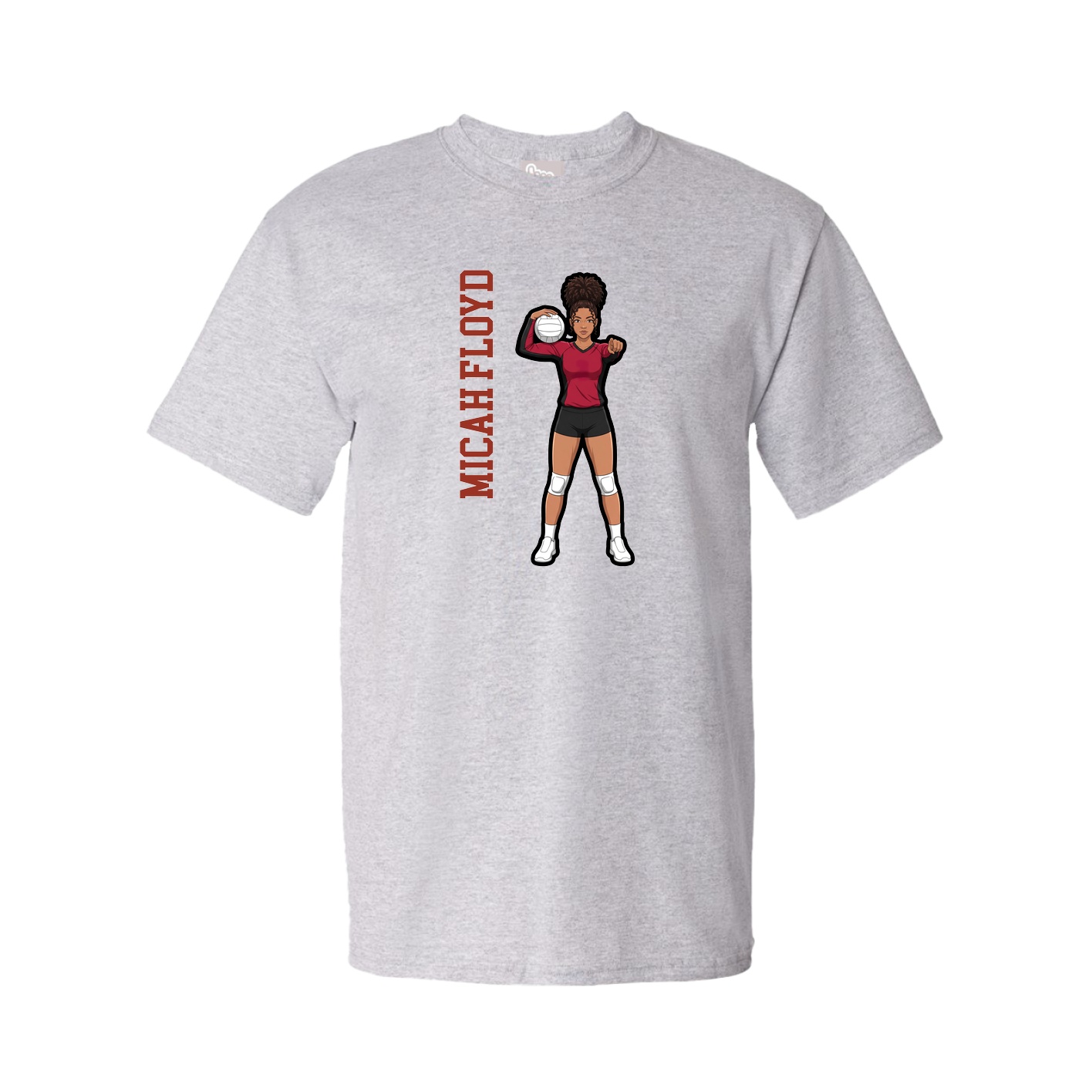 Tee — Name Vertical in Grey