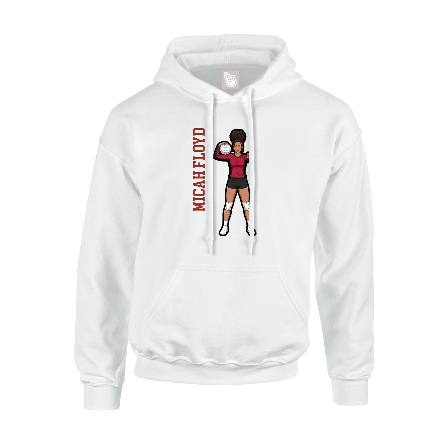 Hoodie — Name Vertical in White