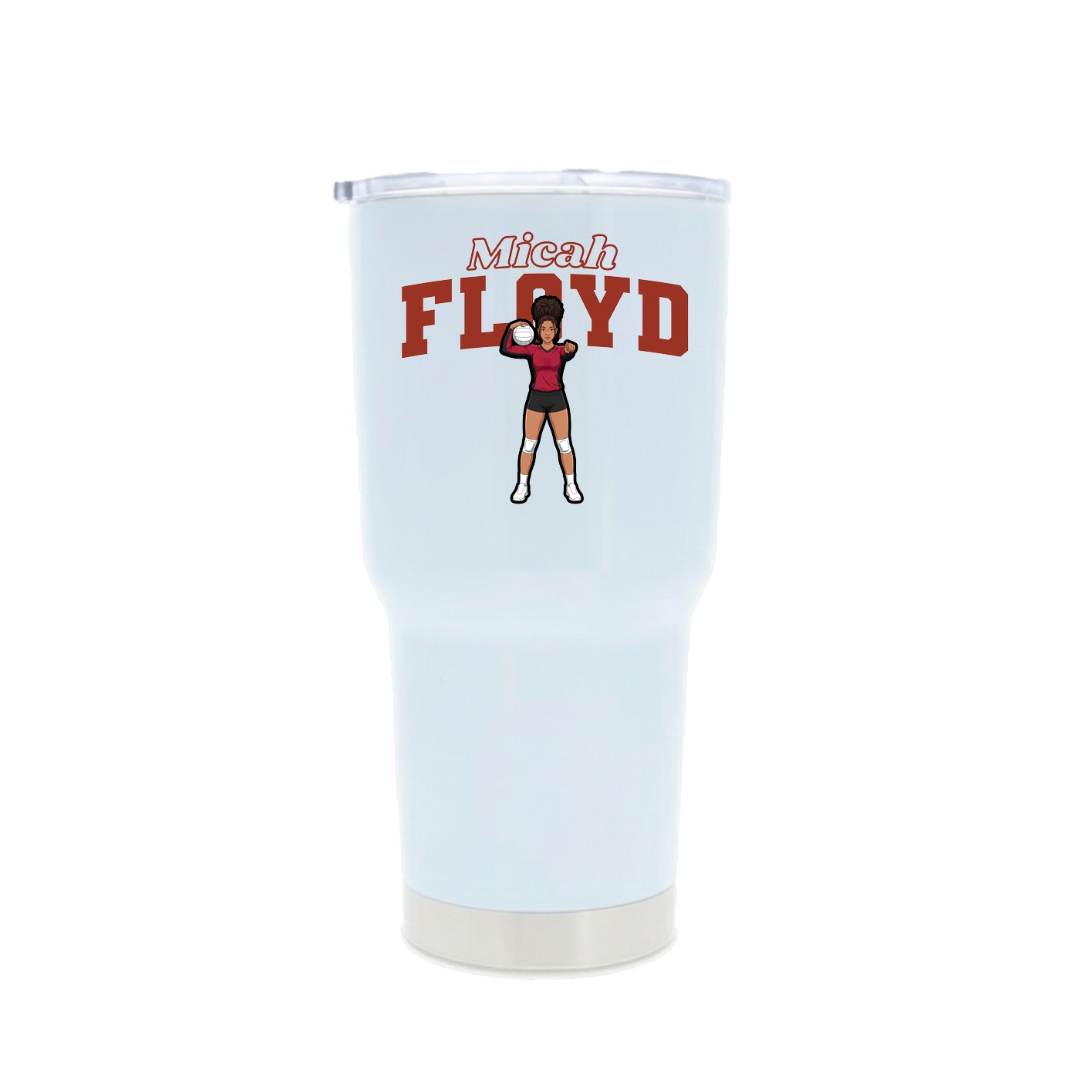 30oz Stainless Steel Tumbler — Name Arch in White