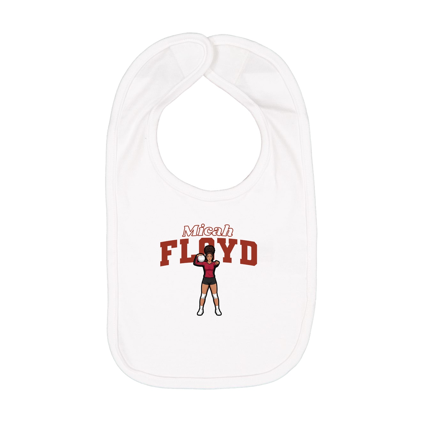 Infant Bib — Name Arch in White