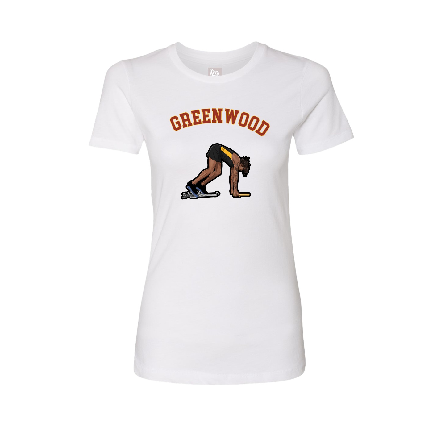 Fitted Women's Tee — Shirsey Arch in White