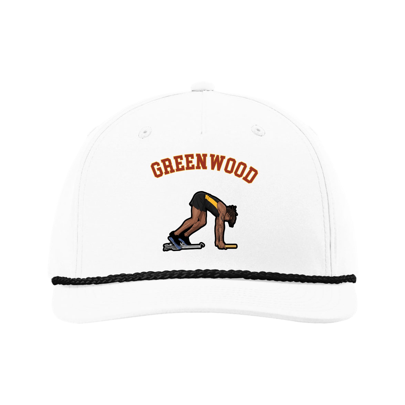 Five-Panel Classic Rope Cap — Shirsey Arch in White