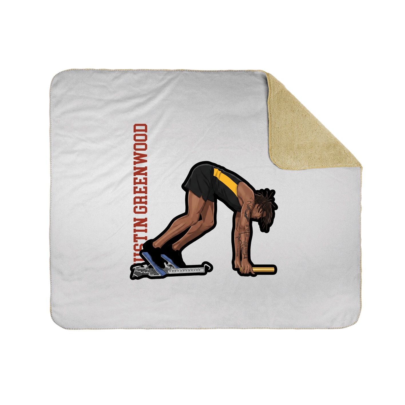 Throw Blanket — Name Vertical in White