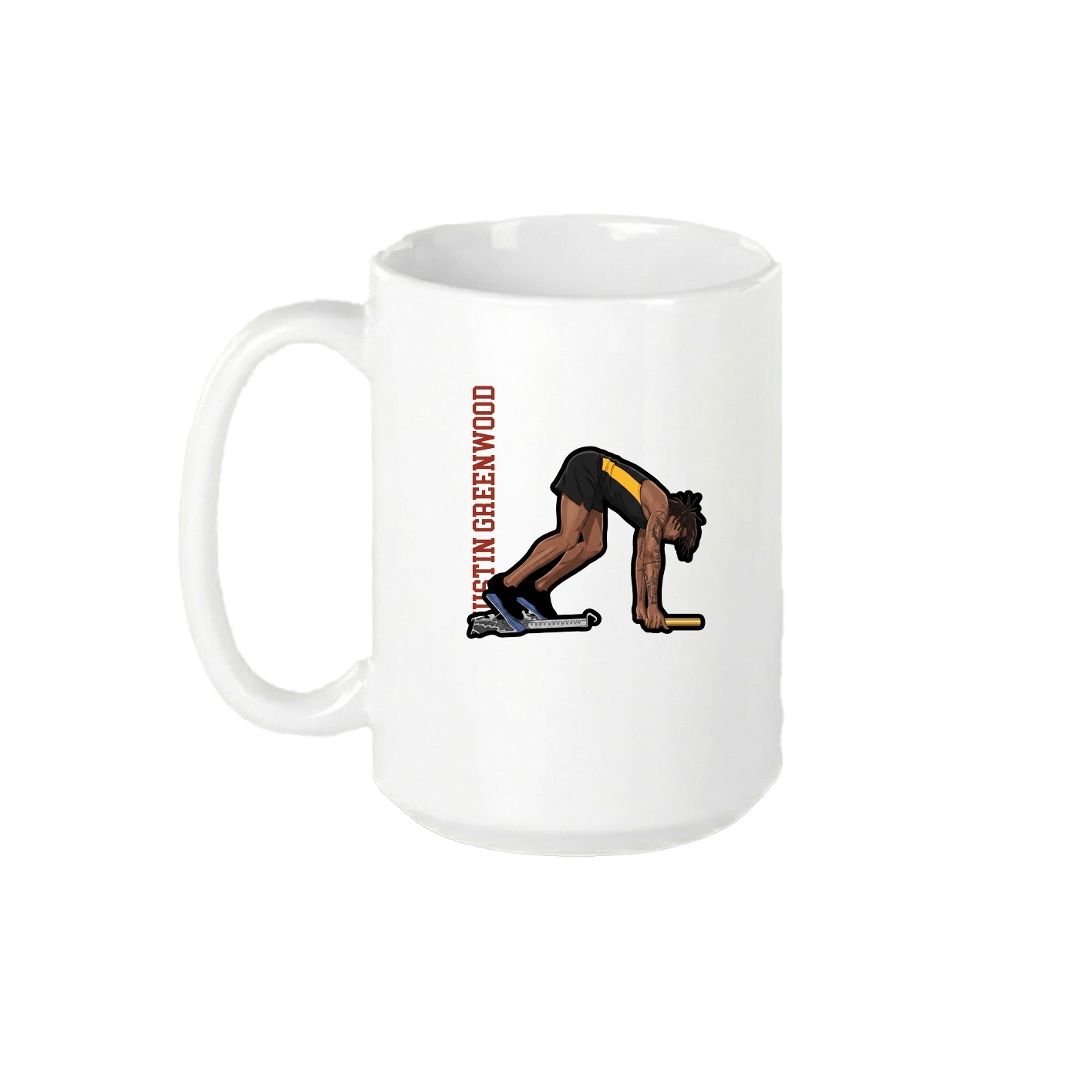 15oz Coffee Mug — Name Vertical in White