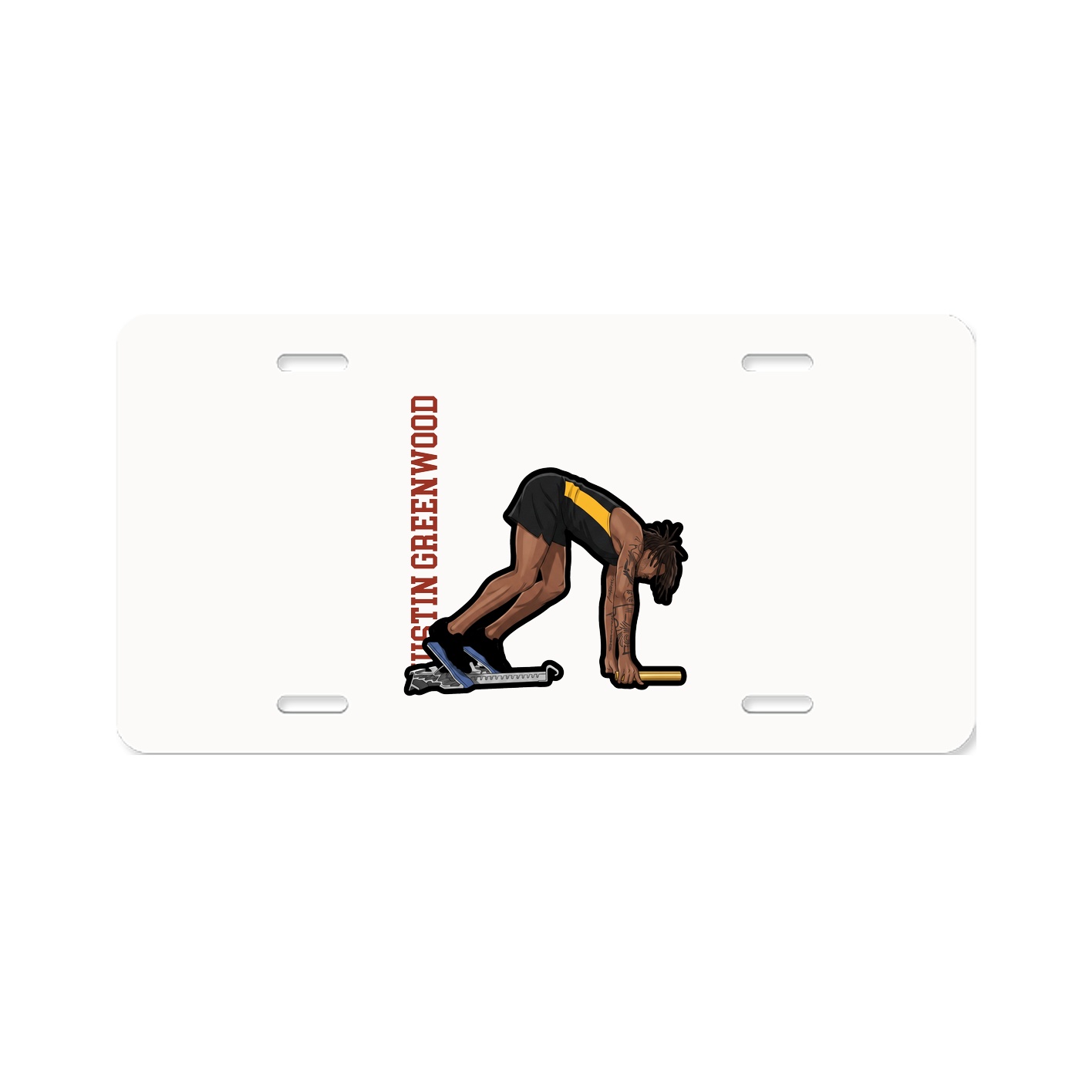 License Plate — Name Vertical in Classic