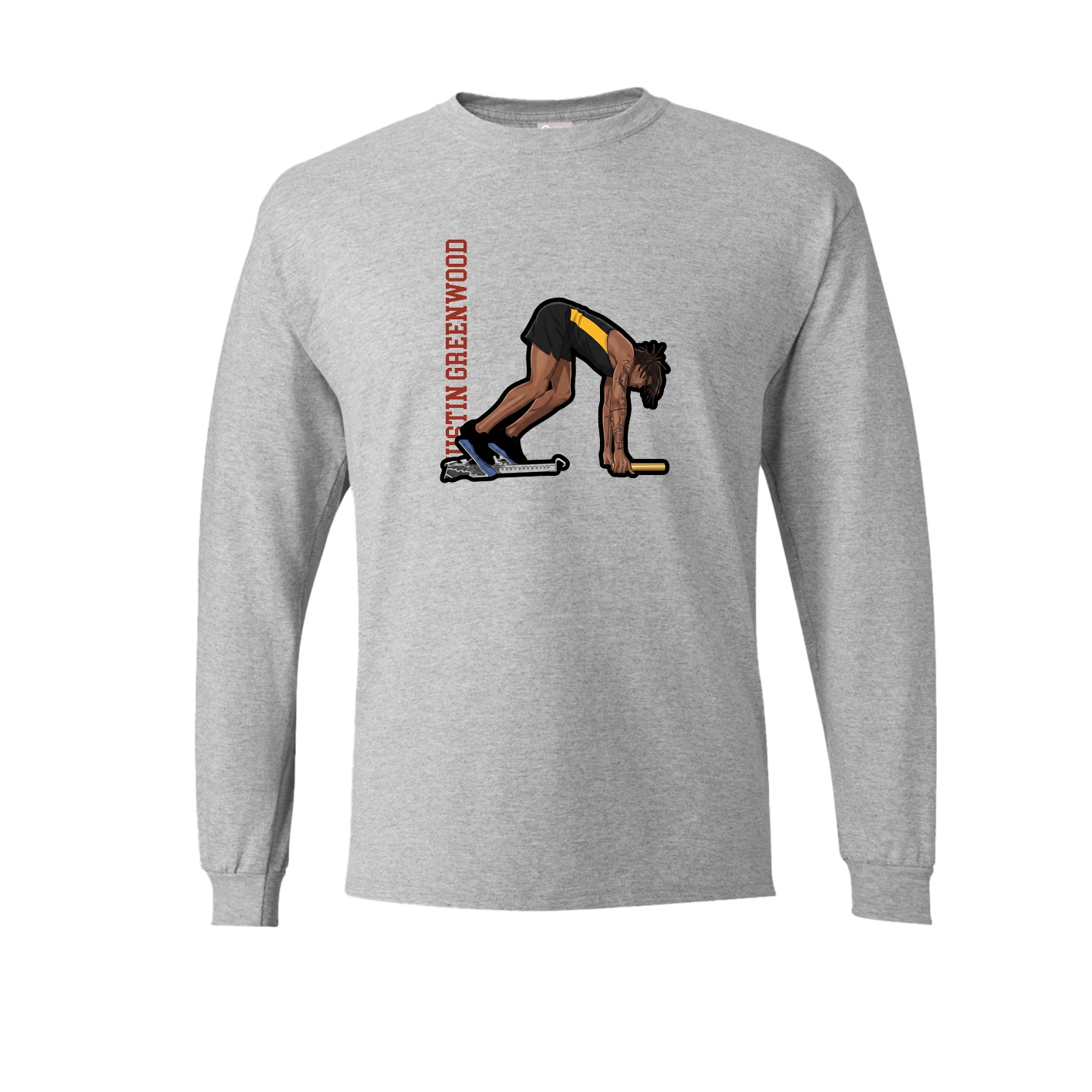 Long Sleeve Tee — Name Vertical in Grey