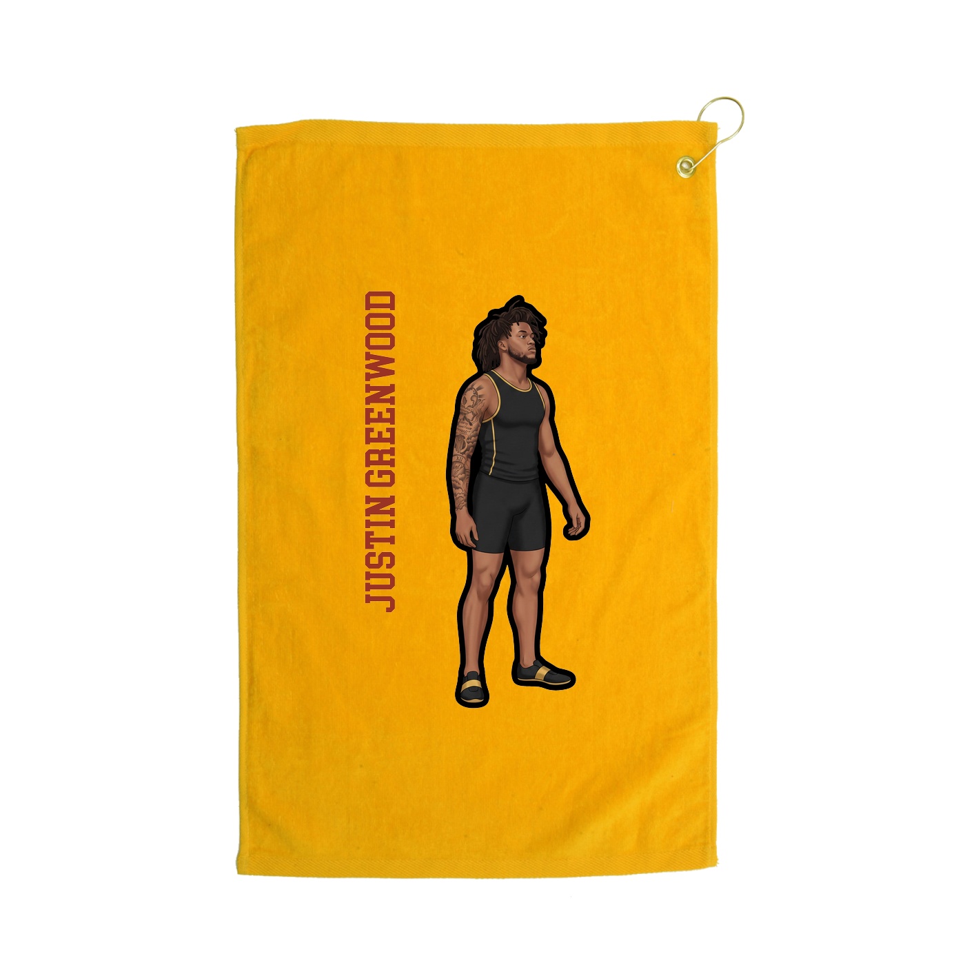 Golf Towel — Name Vertical in Gold