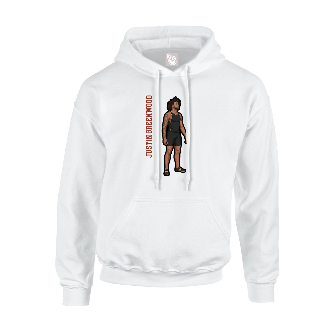 Youth Hoodie — Name Vertical in White