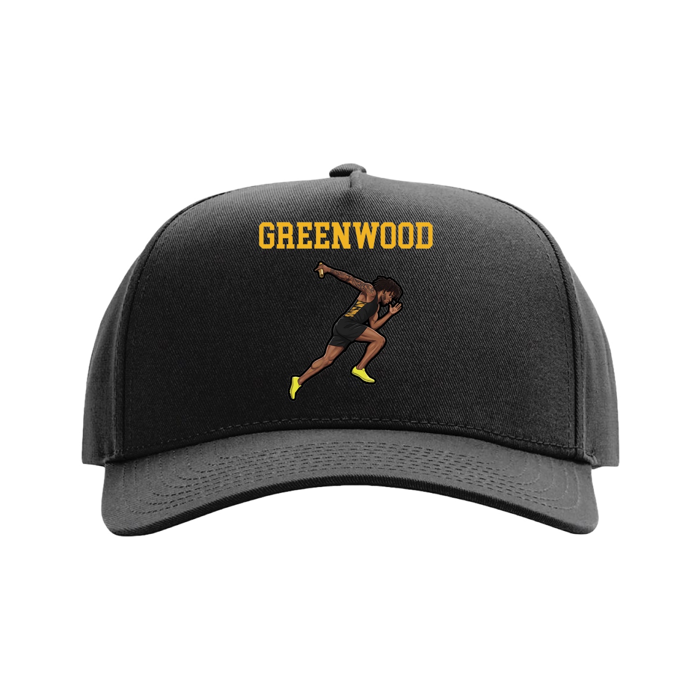 Full Fabric Five-Panel Champ Cap — Shirsey in Black