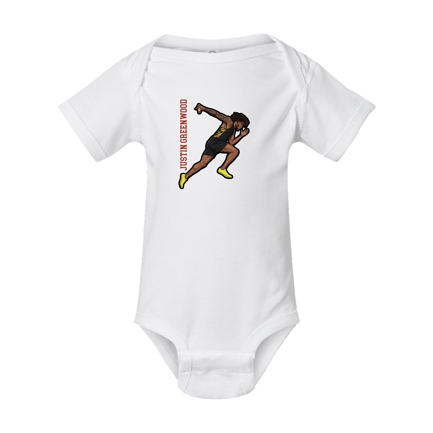 Baby Onesie — Name Vertical in White