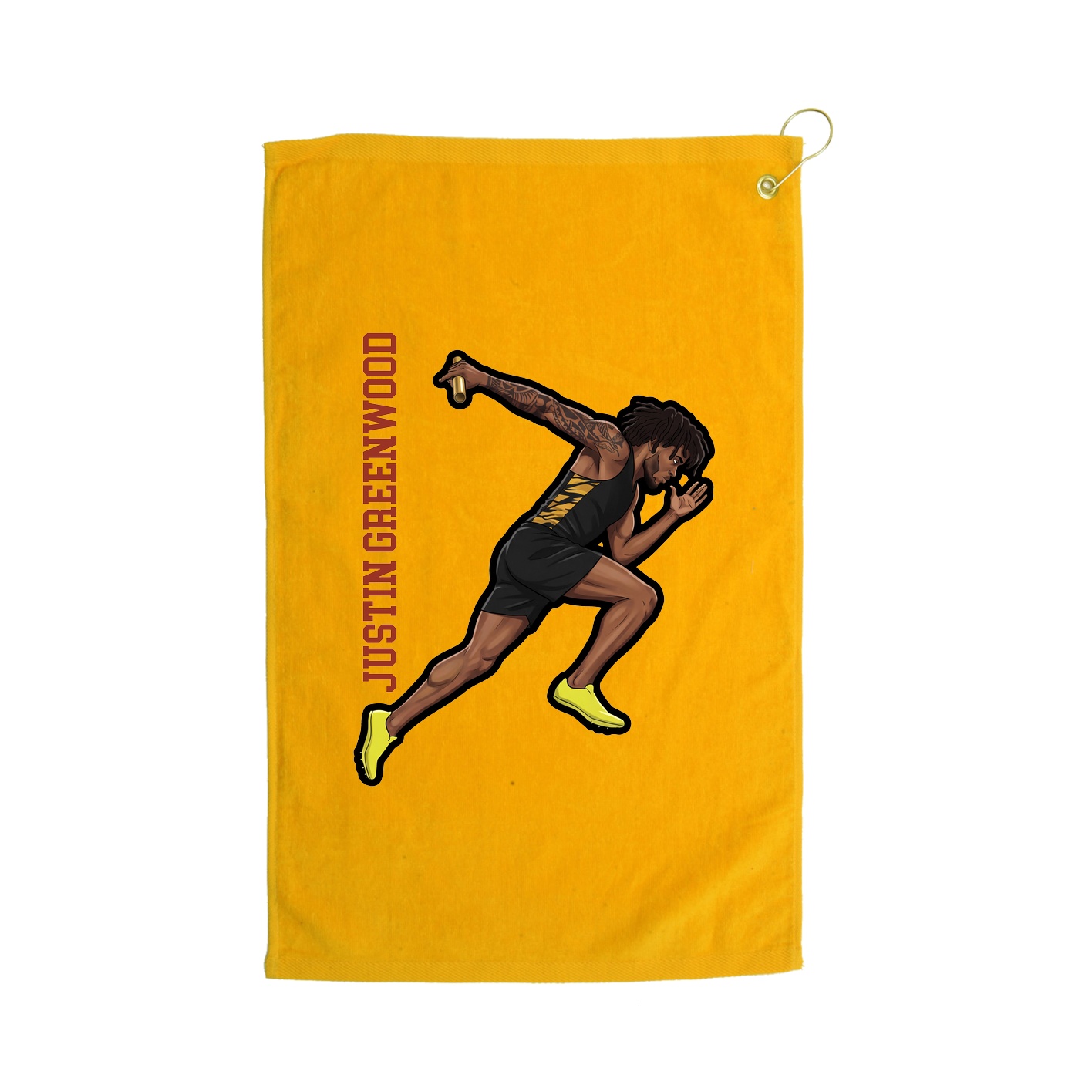 Golf Towel — Name Vertical in Gold