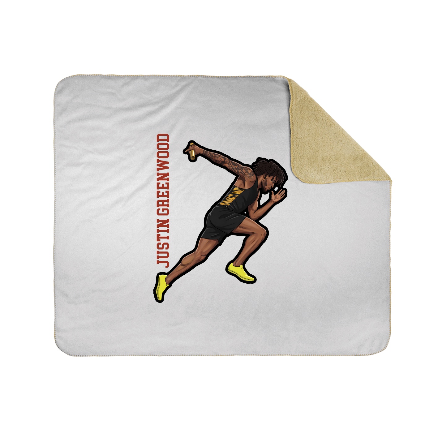 Throw Blanket — Name Vertical in White