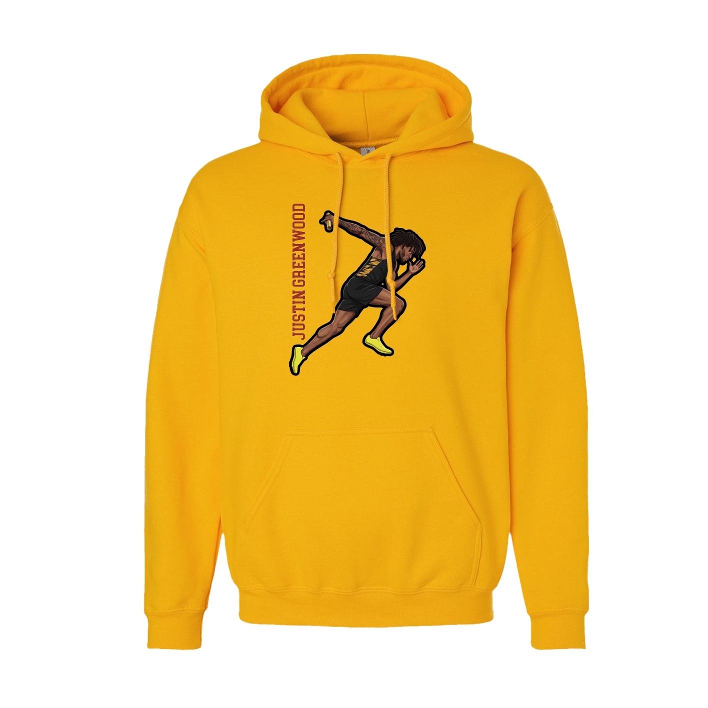 Youth Hoodie — Name Vertical in Gold