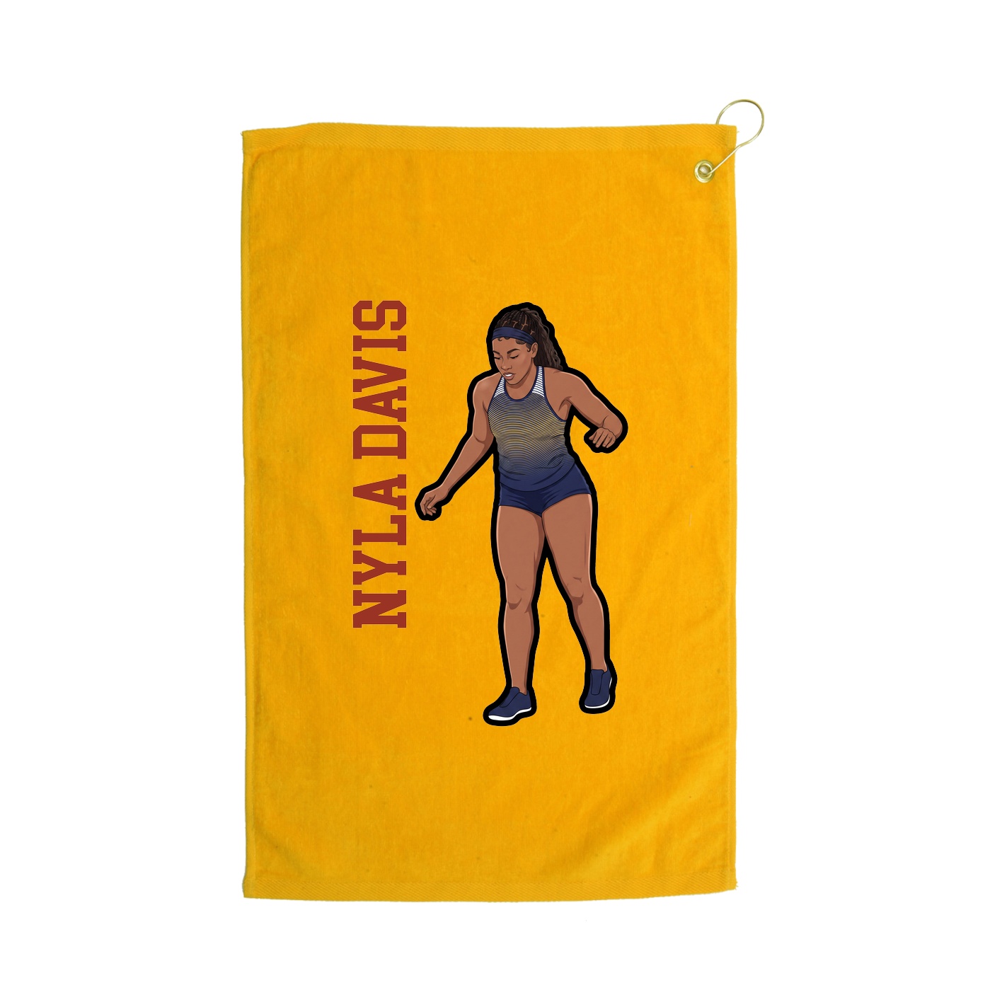Golf Towel — Name Vertical in Gold
