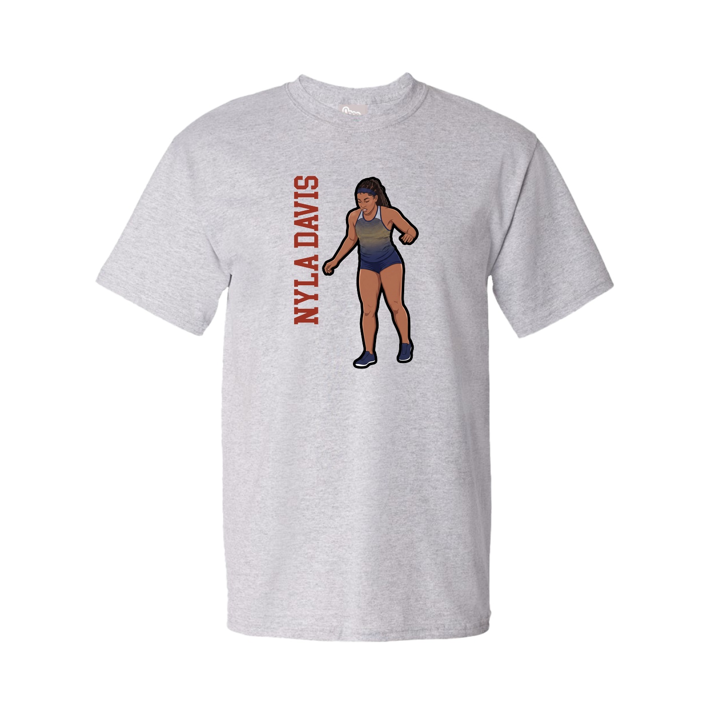 Youth Tee — Name Vertical in Grey