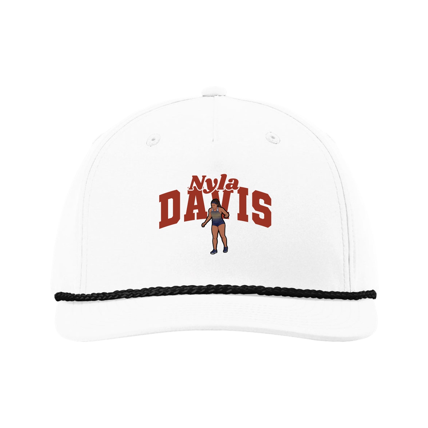 Five-Panel Classic Rope Cap — Signature Arch in White