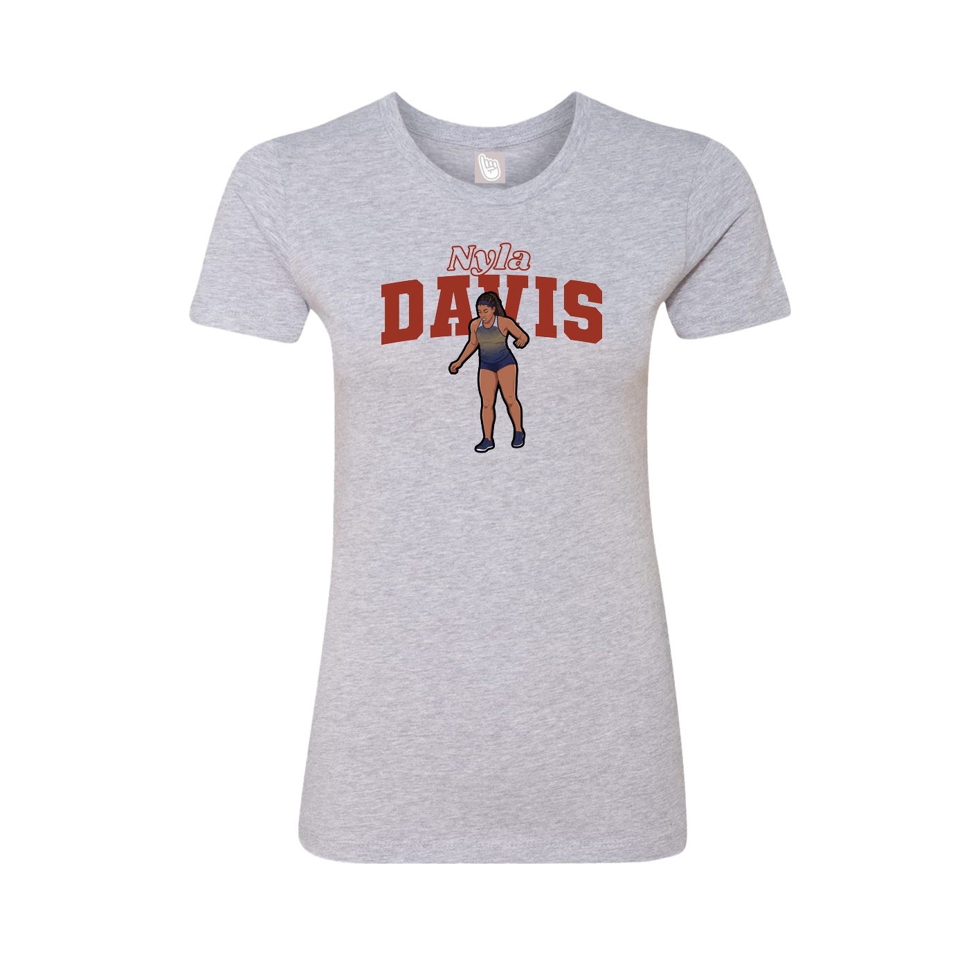 Fitted Women's Tee — Name Arch in Grey