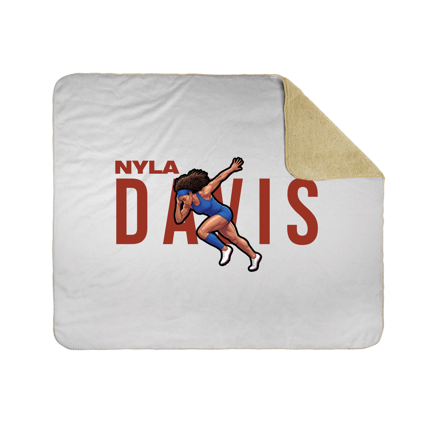 Throw Blanket — Player Name in White