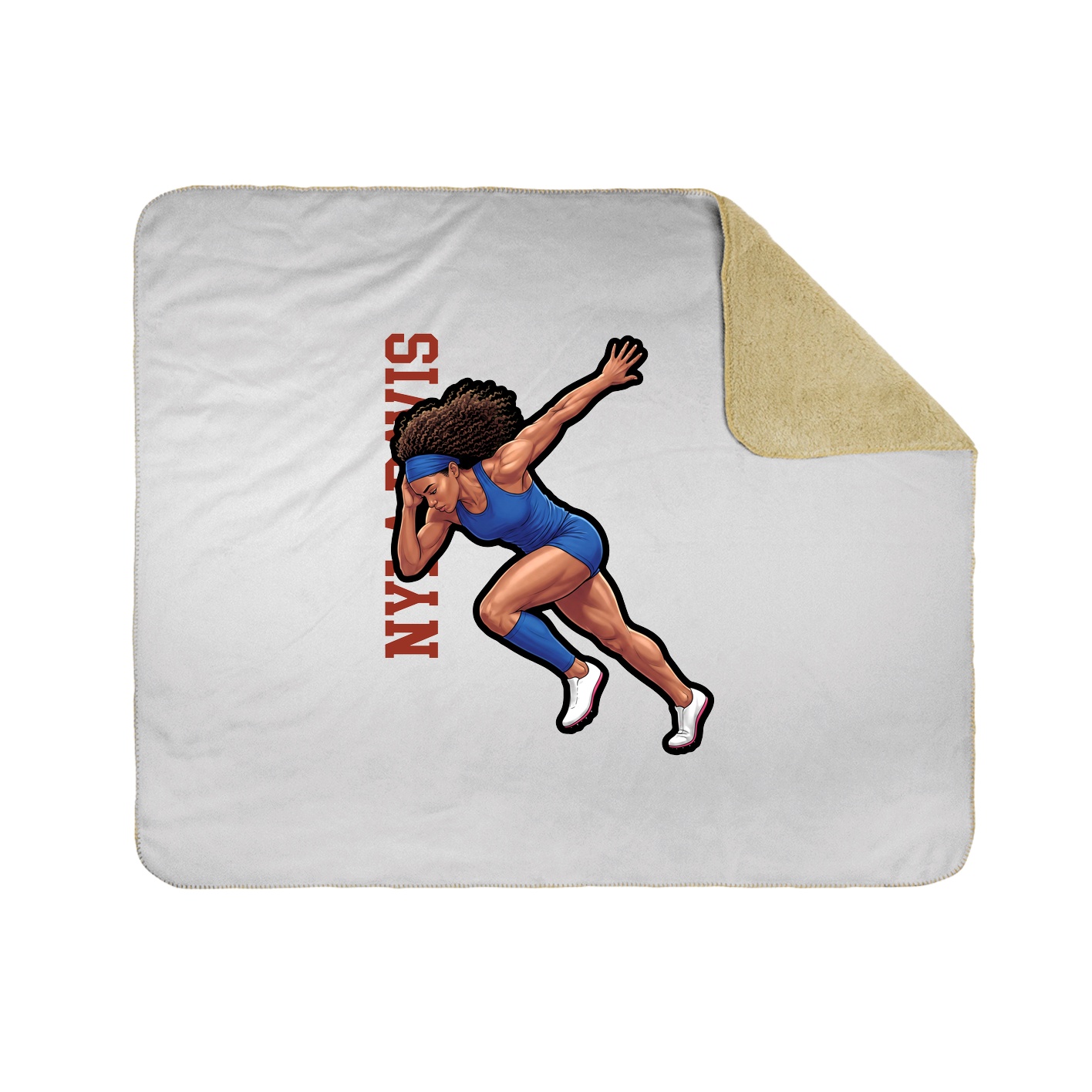 Throw Blanket — Name Vertical in White