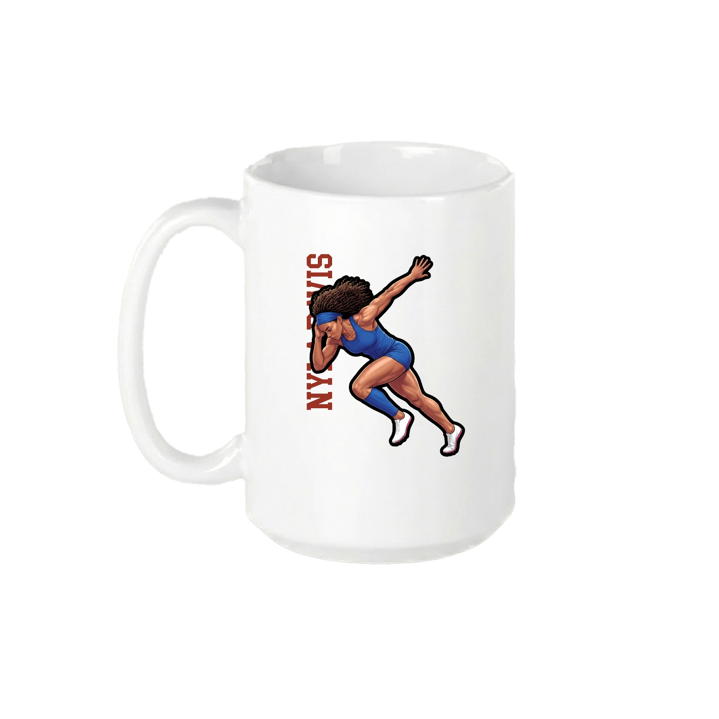 15oz Coffee Mug — Name Vertical in White
