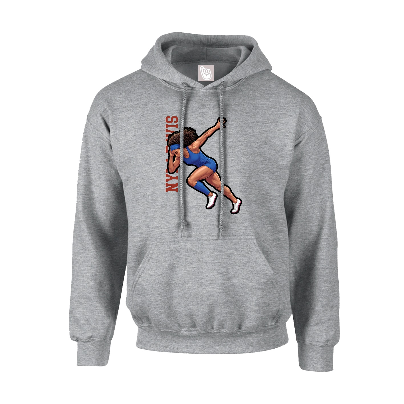 Youth Hoodie — Name Vertical in Grey