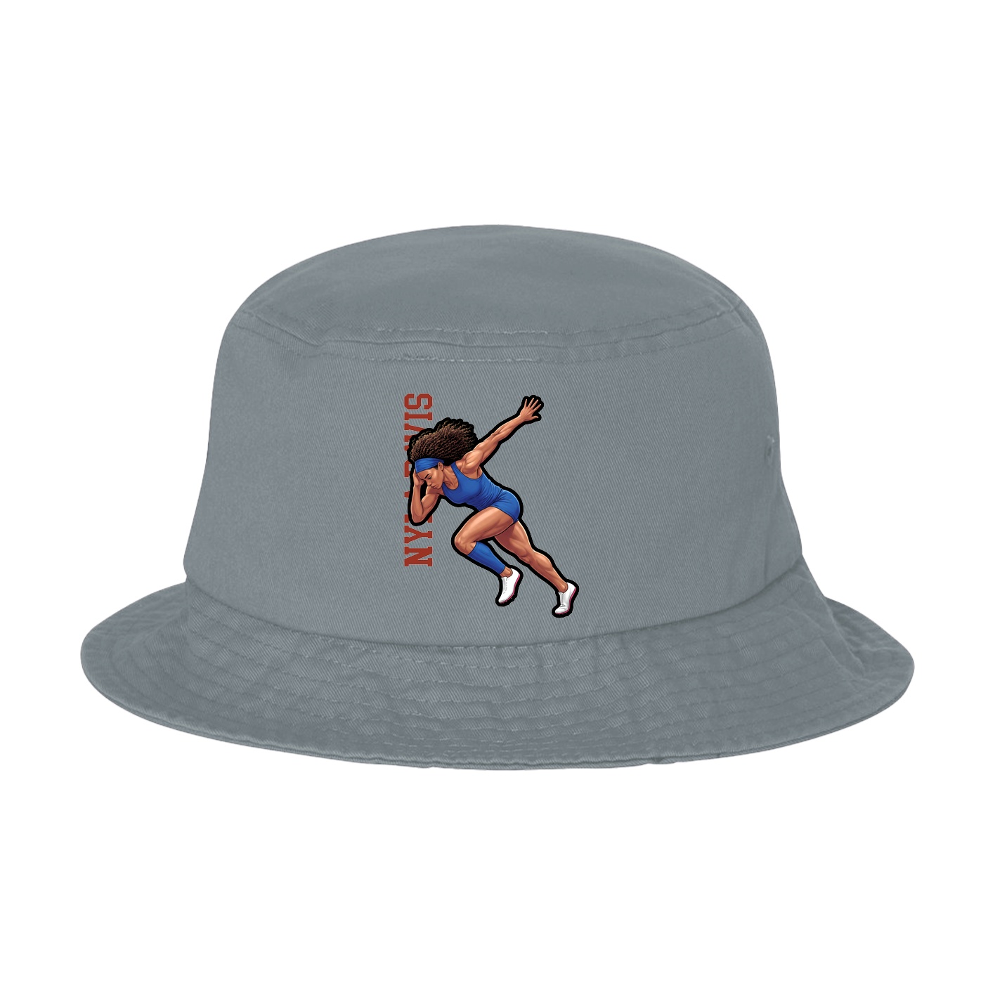 Bucket Cap — Name Vertical in Grey