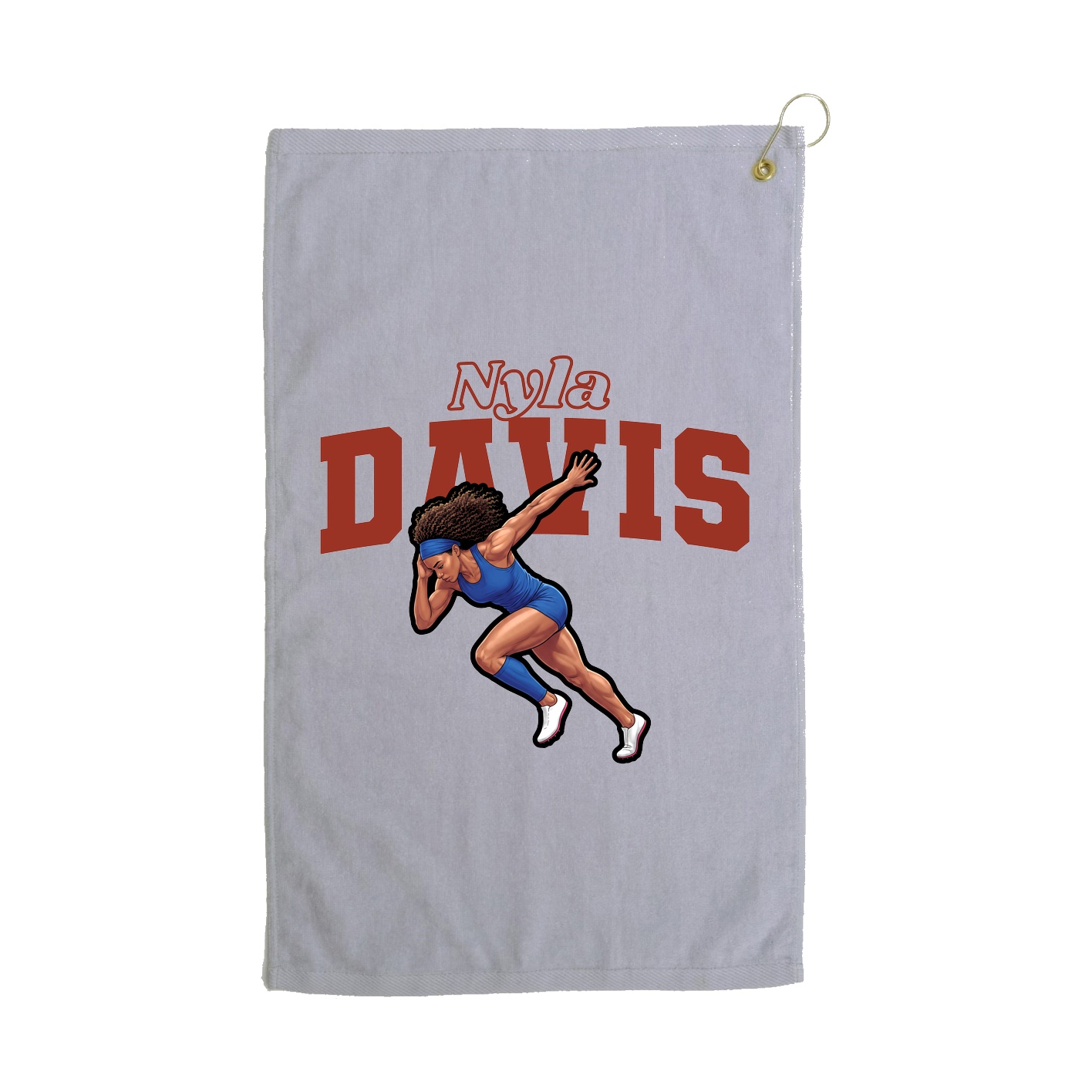Golf Towel — Name Arch in Grey