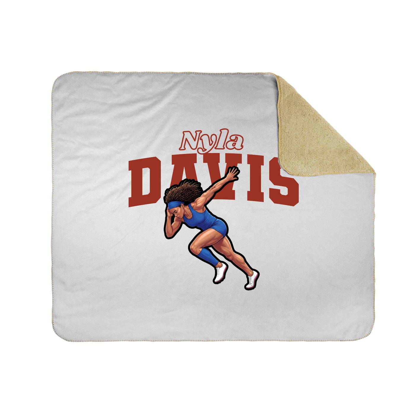 Throw Blanket — Name Arch in White