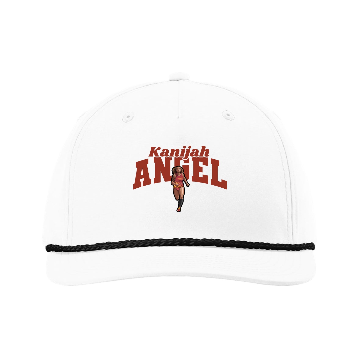 Five-Panel Classic Rope Cap — Signature Arch in White