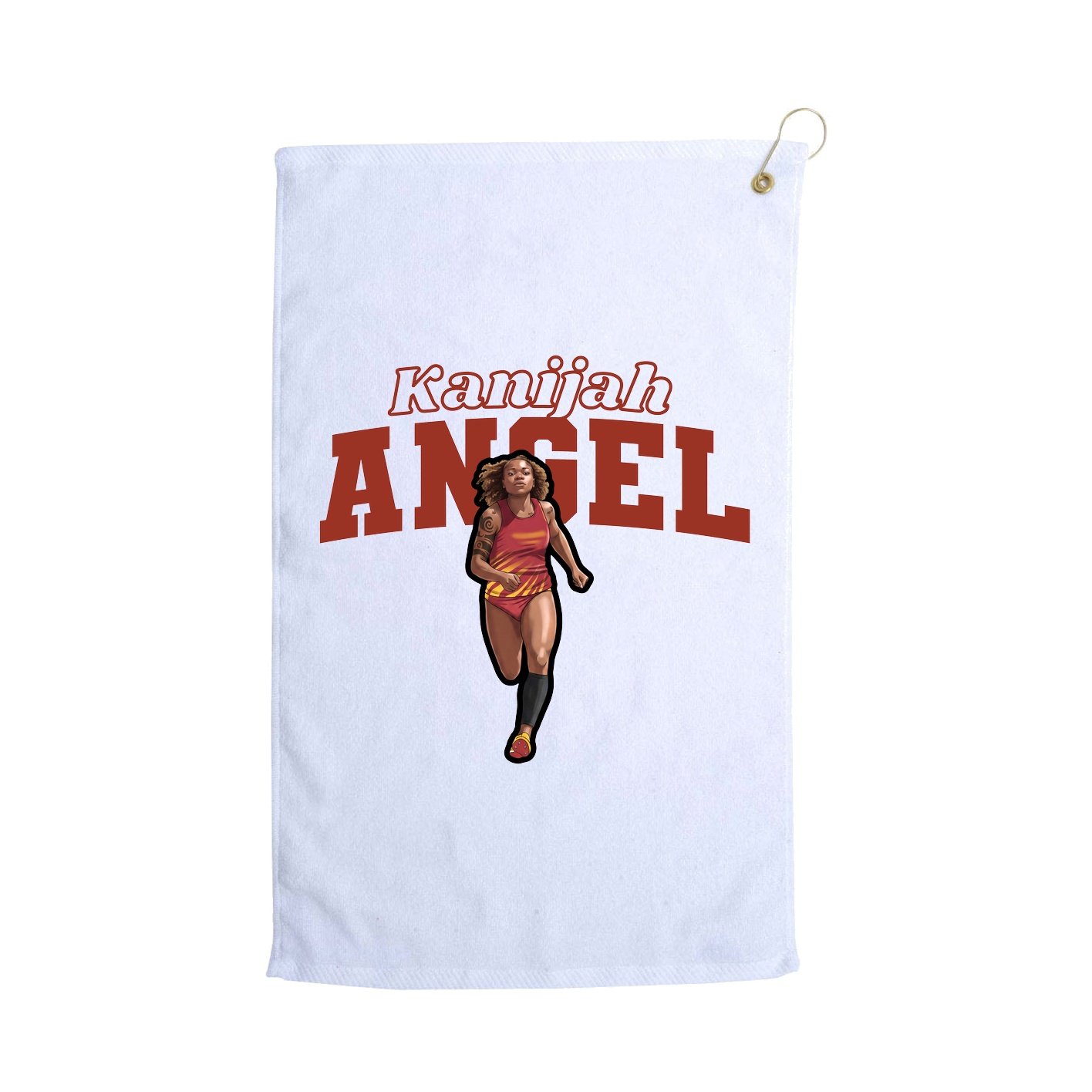 Golf Towel — Name Arch in White