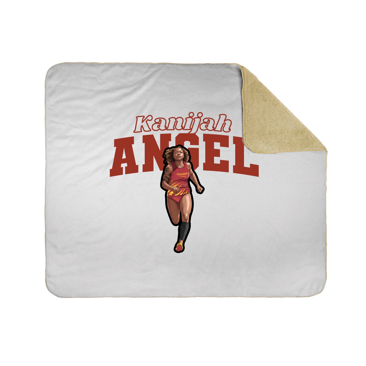 Throw Blanket — Name Arch in White