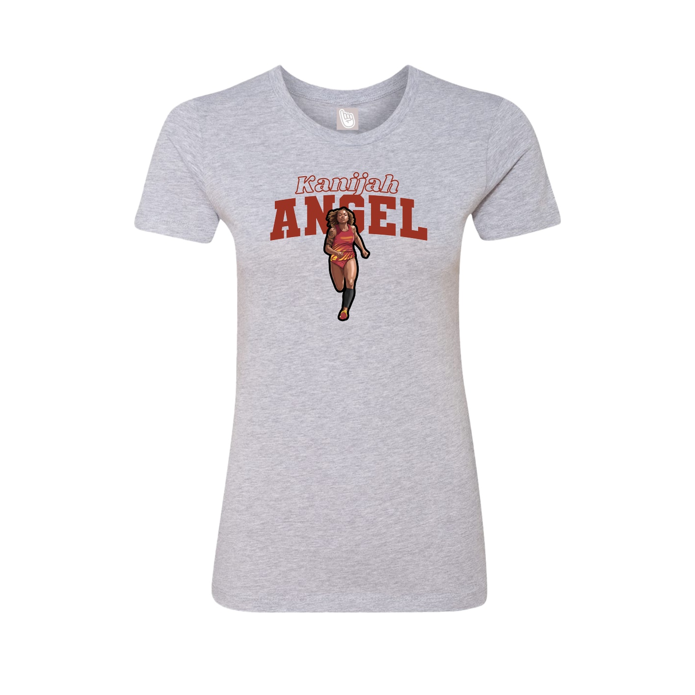 Fitted Women's Tee — Name Arch in Grey