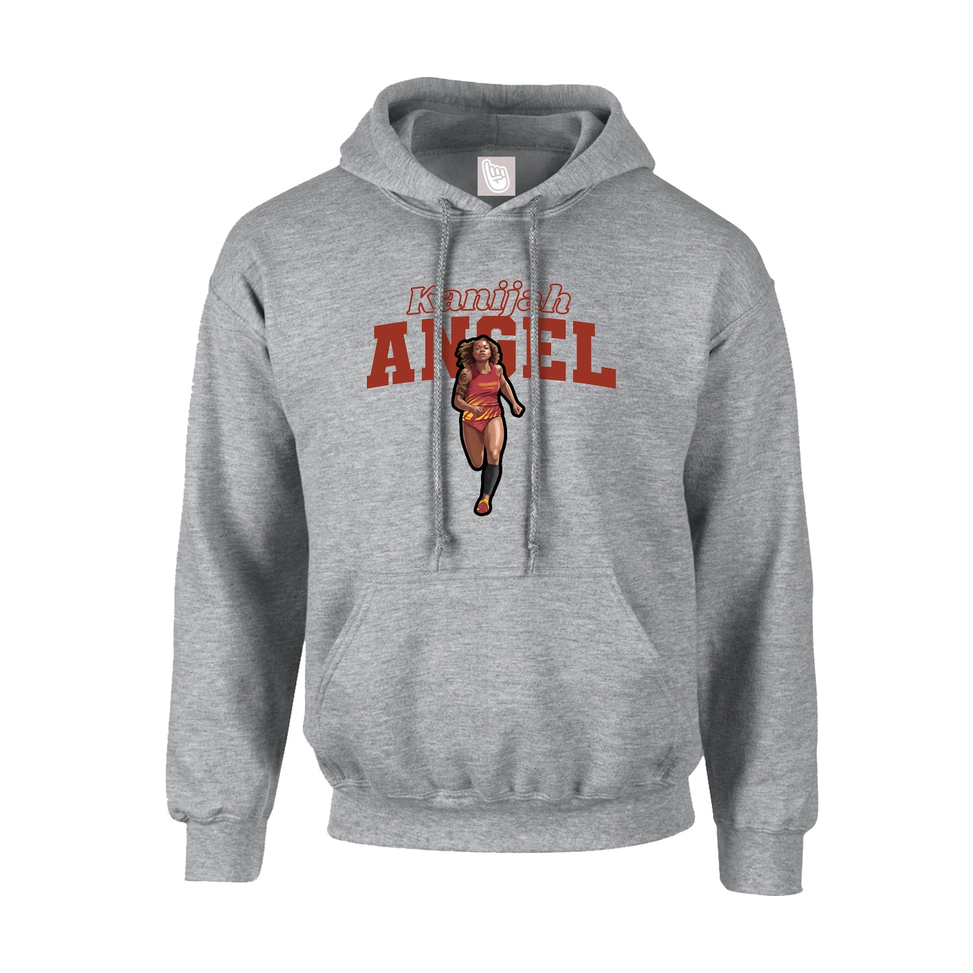 Hoodie — Name Arch in Grey