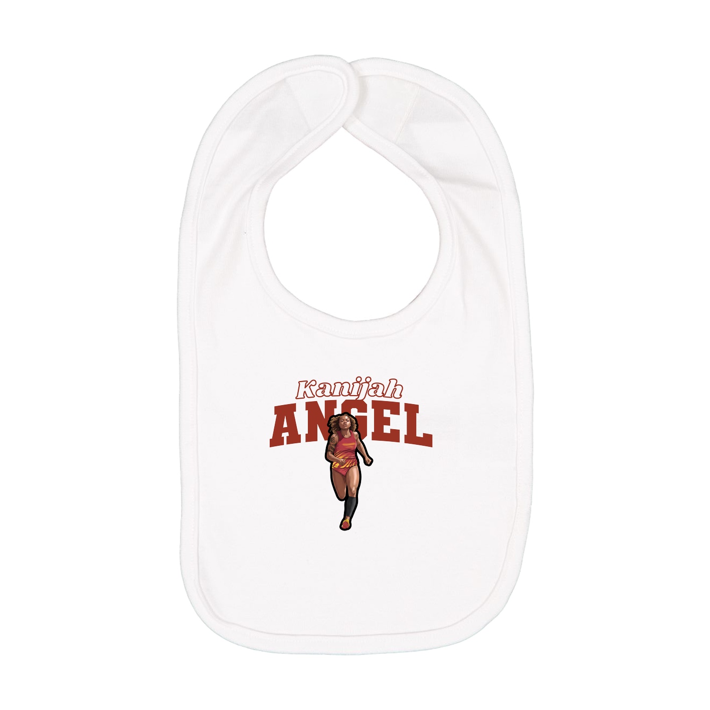 Infant Bib — Name Arch in White