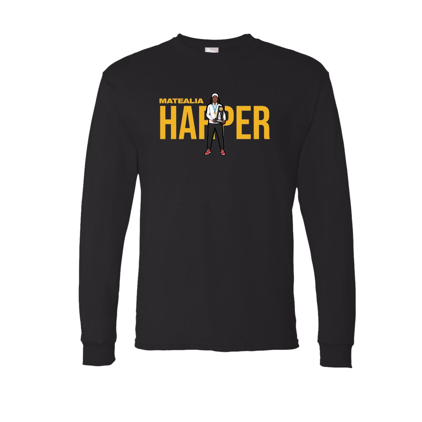 Long Sleeve Tee — Player Name in Black