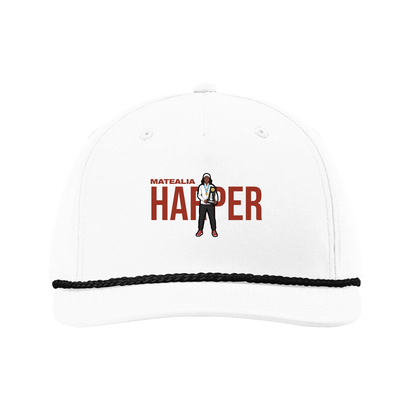 Five-Panel Classic Rope Cap — Player Name in White