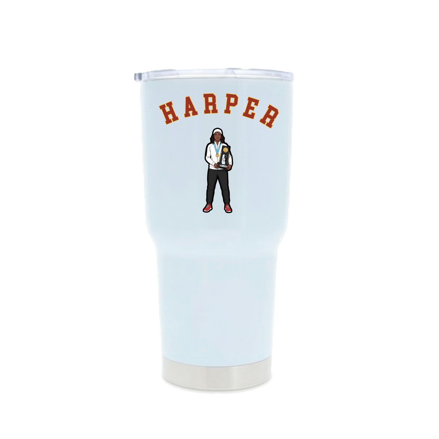 30oz Stainless Steel Tumbler — Shirsey Arch in White