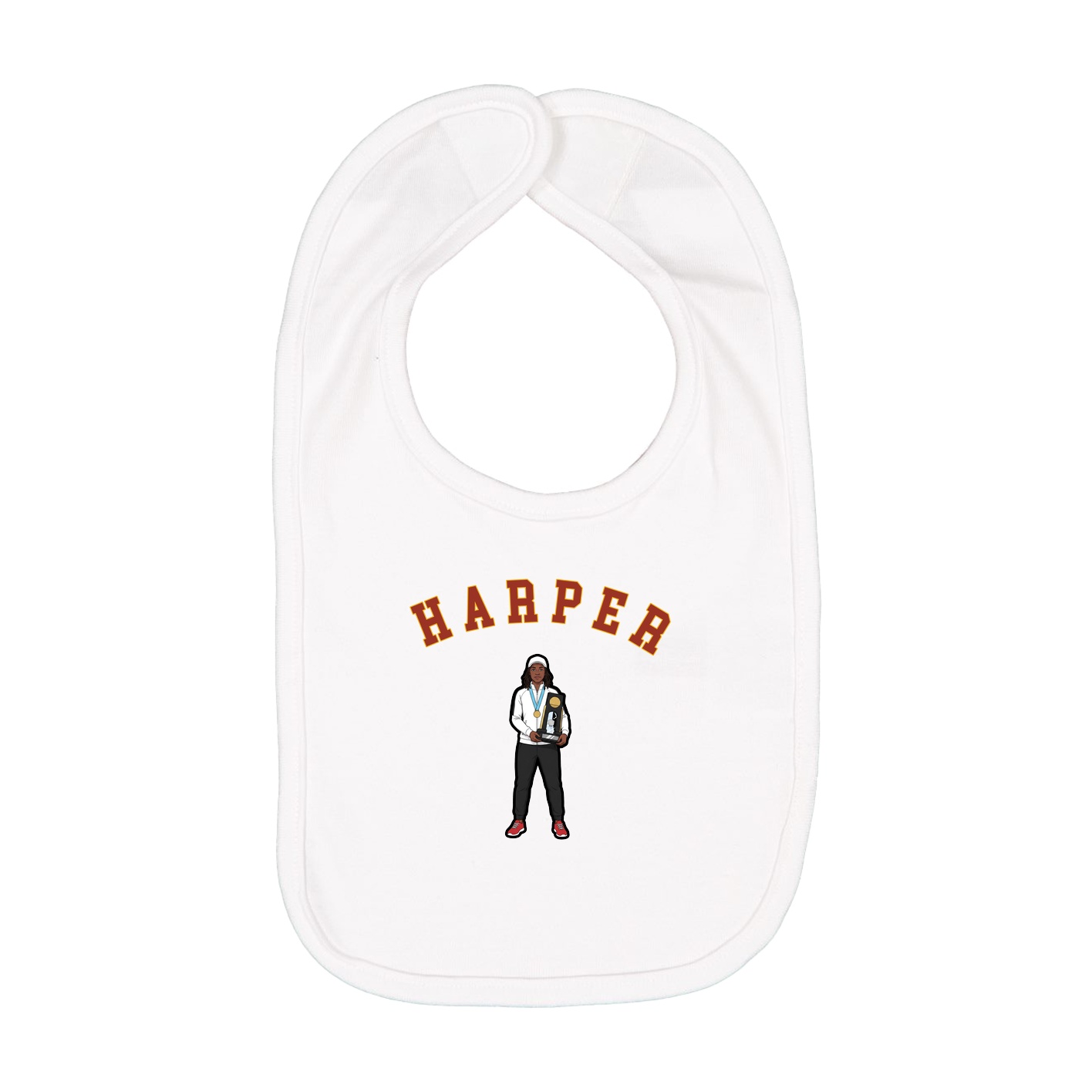 Infant Bib — Shirsey Arch in White