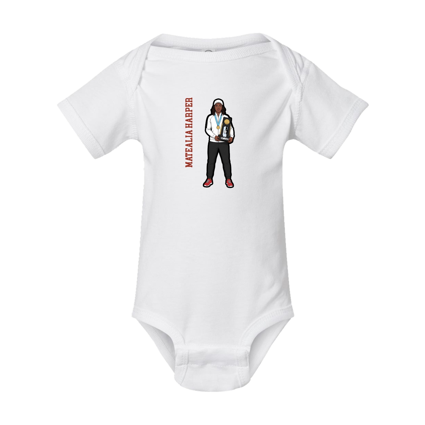 Baby Onesie — Name Vertical in White