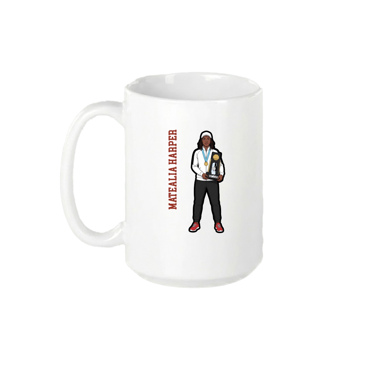 15oz Coffee Mug — Name Vertical in White
