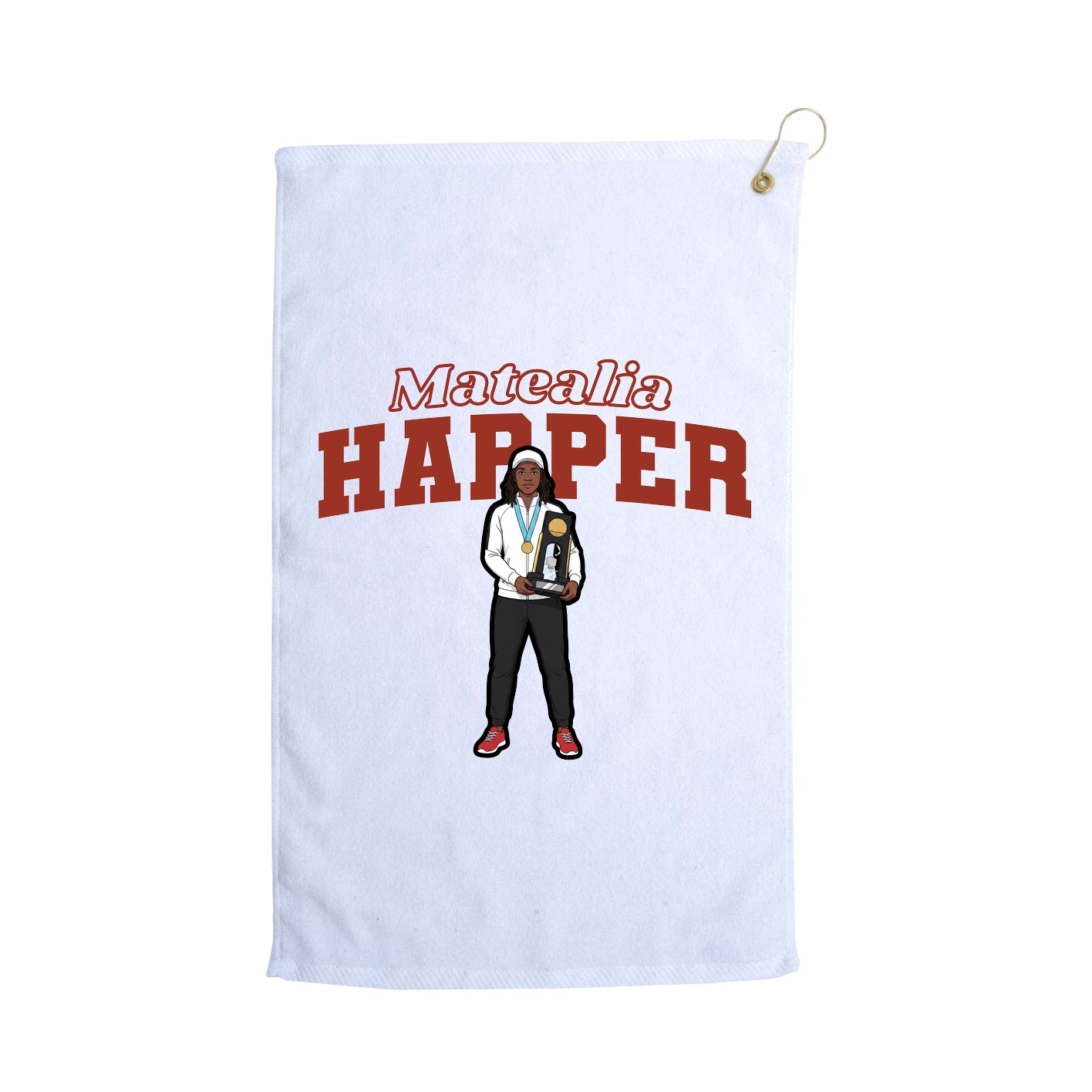 Golf Towel — Name Arch in White