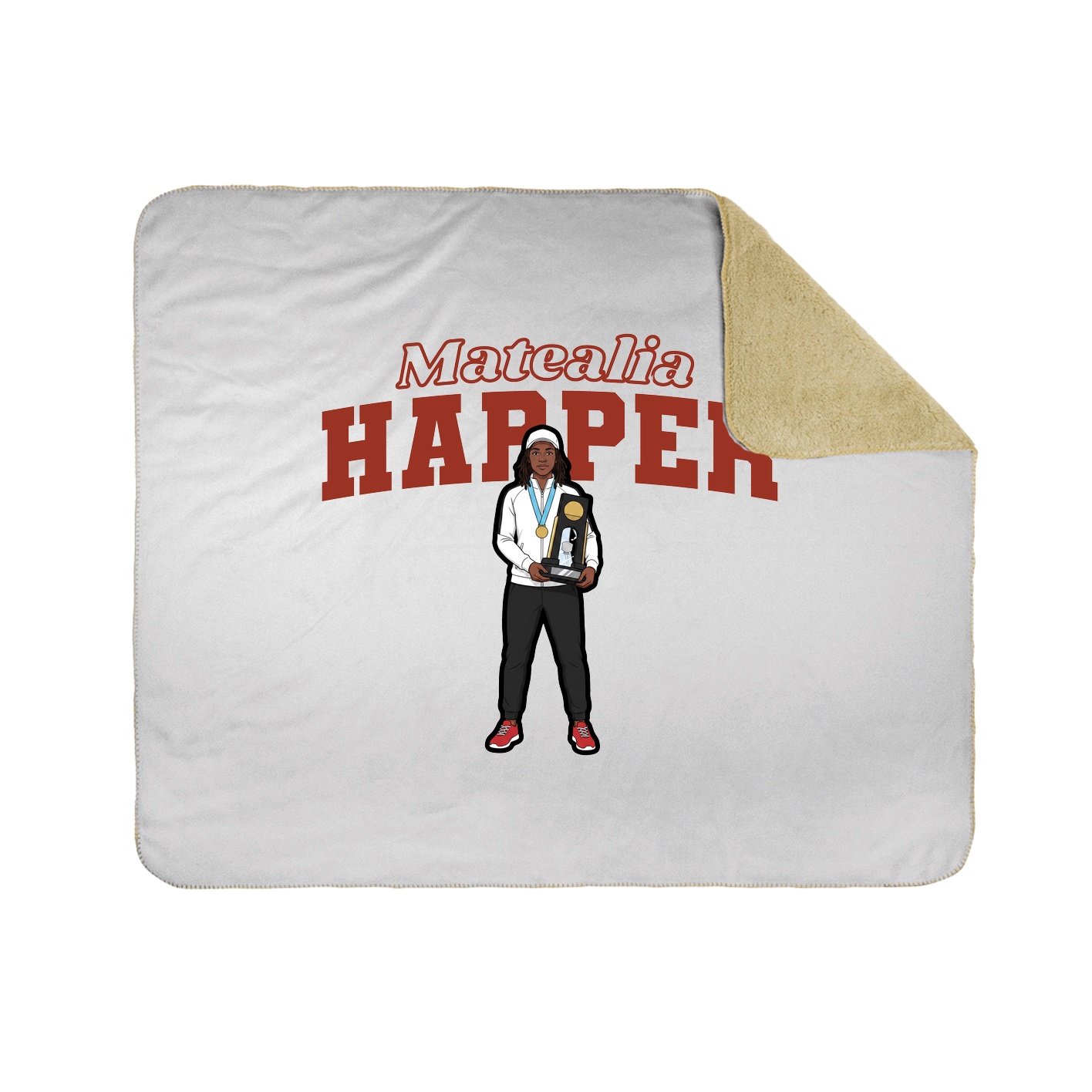 Throw Blanket — Name Arch in White